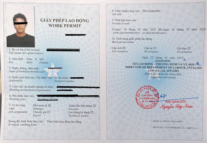 Xin Giấy phép lao động cho người nước ngoài